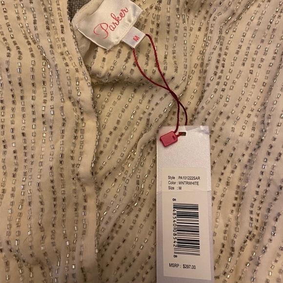 NWT SUPER Cute Parker Silk Beaded Peplum Top - Picture 5 of 8